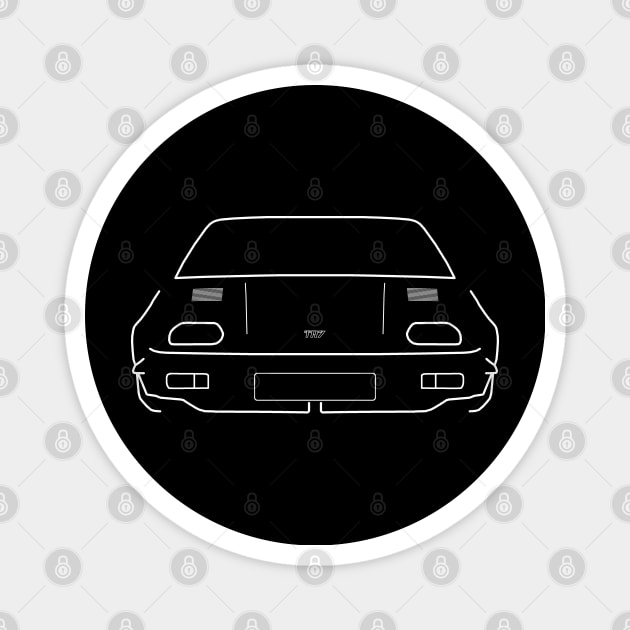 Triumph TR7 1970s classic British sports car white outline graphic Magnet by soitwouldseem